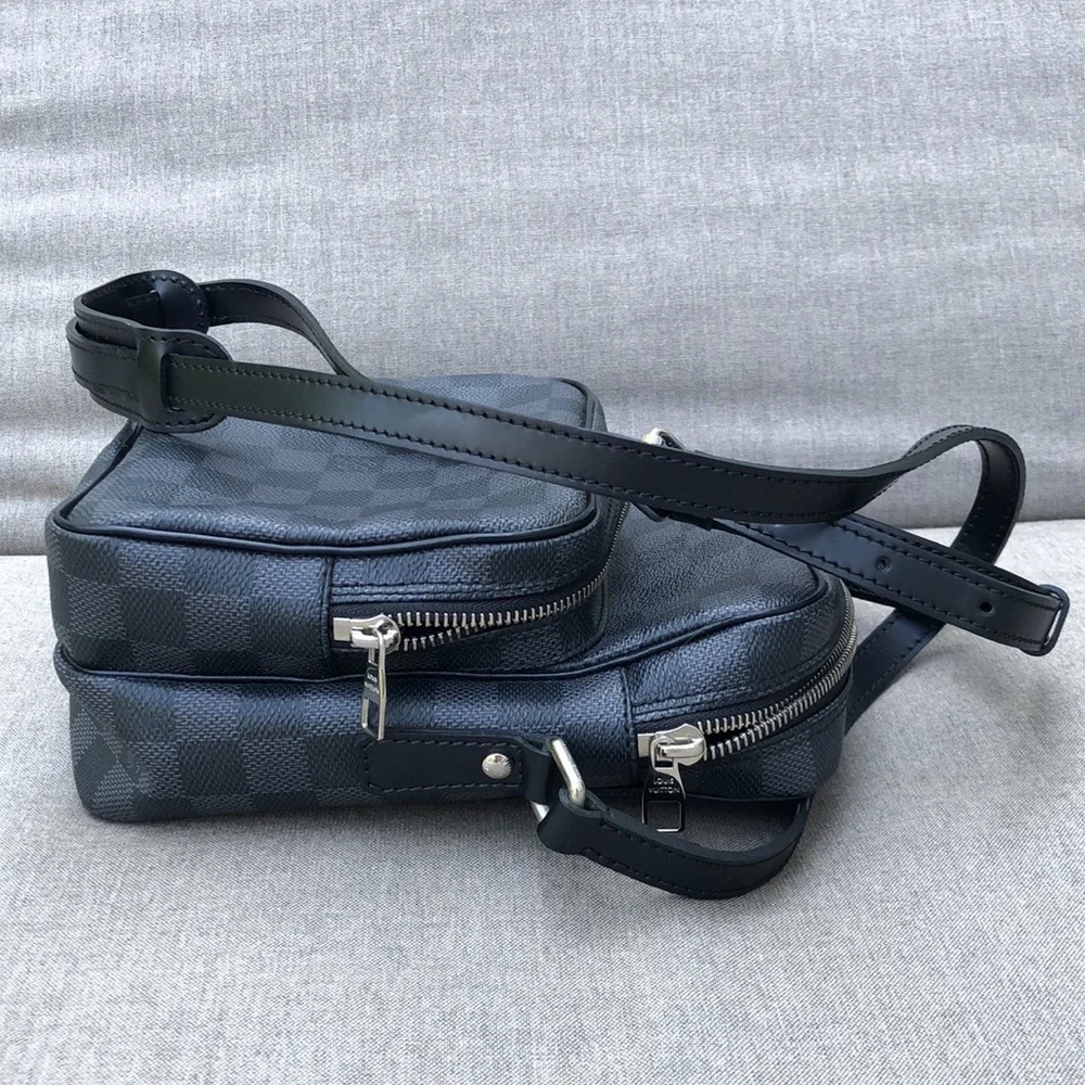 LOUIS VUITTON Damier Graphite Amazone Crossbody with Palladium Accents